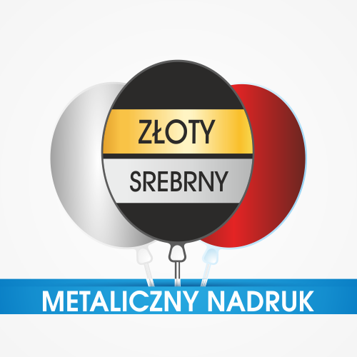 Balony z nadrukiem metalicznym złoty / srebrny 